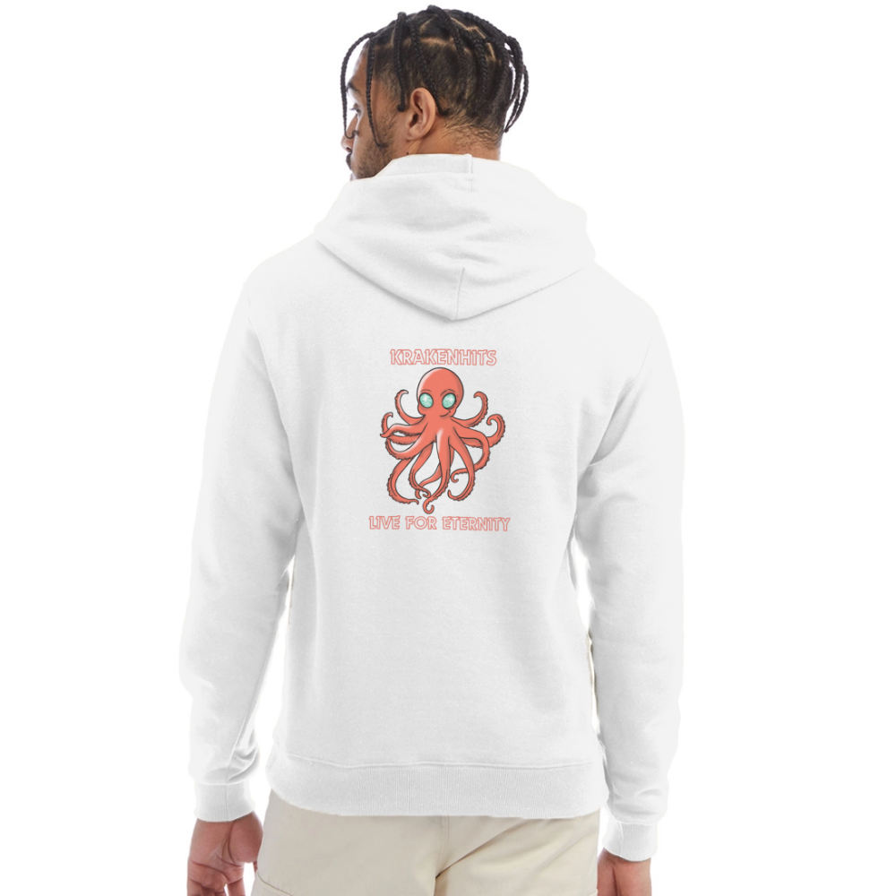 Krakenhits Champion Unisex Powerblend Hoodie (LOGO FRONT AND BACK) - white