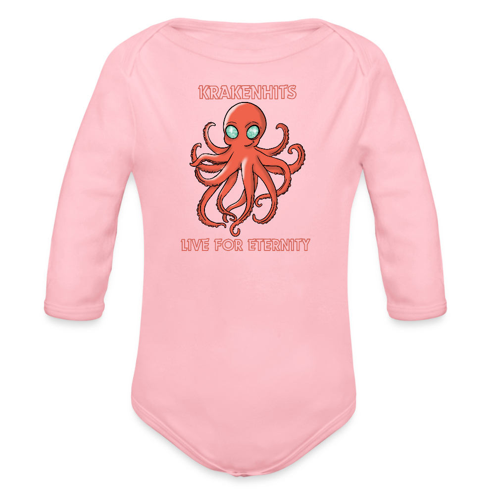 Organic Long Sleeve Baby Bodysuit - light pink