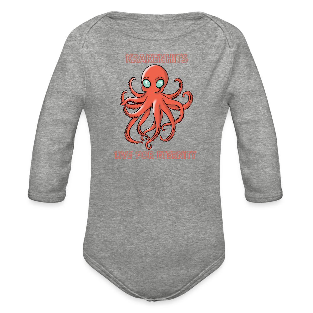 Organic Long Sleeve Baby Bodysuit - heather grey