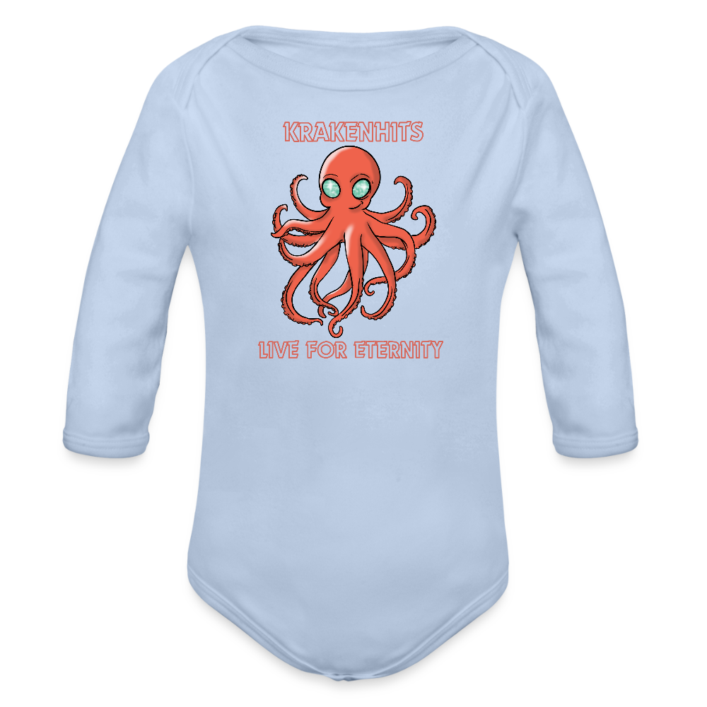 Organic Long Sleeve Baby Bodysuit - sky