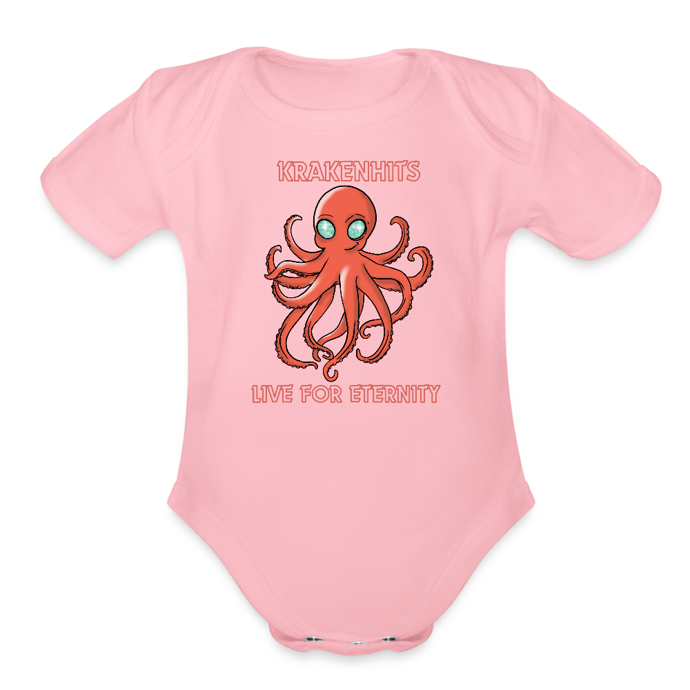 Organic Short Sleeve Baby Bodysuit - light pink