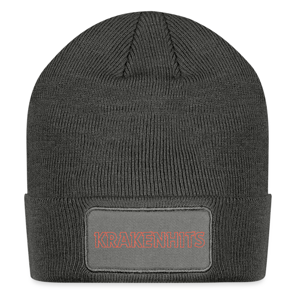 Patch Beanie - charcoal grey