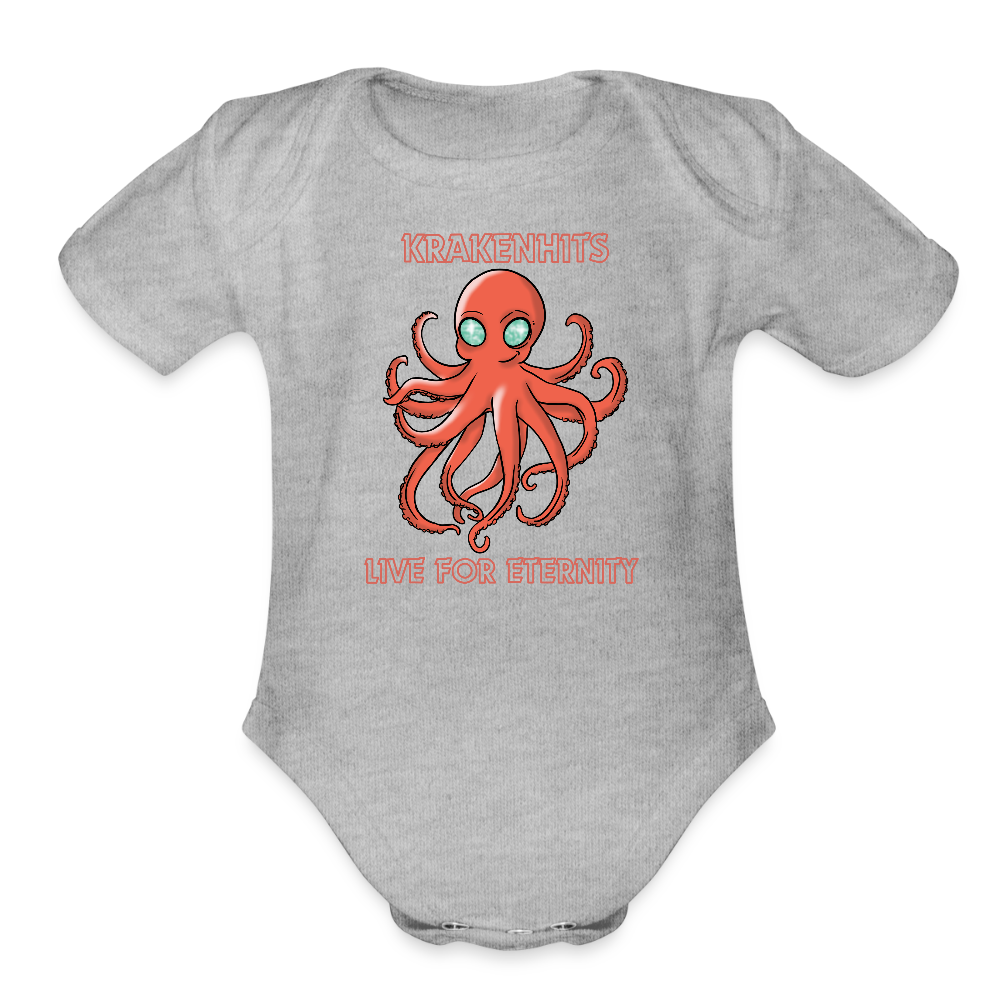 Organic Short Sleeve Baby Bodysuit - heather grey