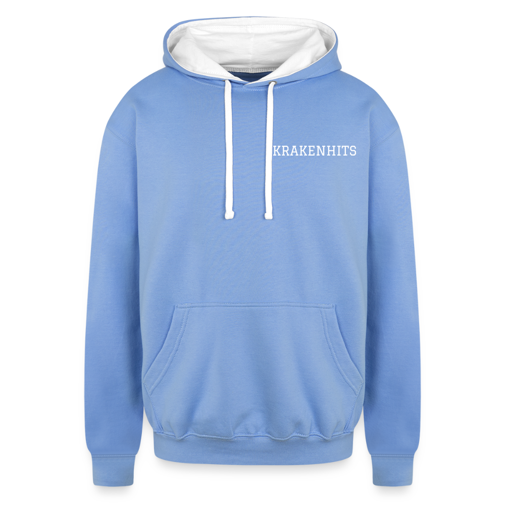 Contrast Hoodie - sky blue/white