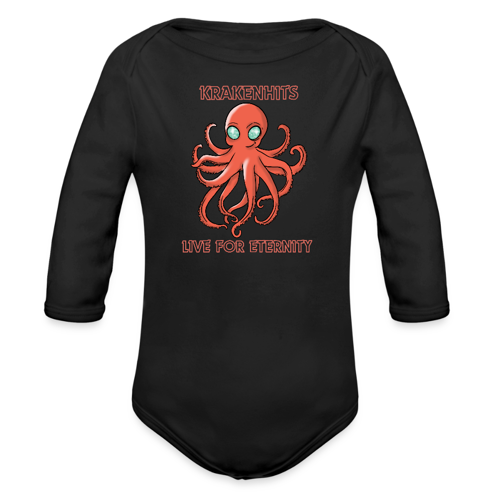 Organic Long Sleeve Baby Bodysuit - black