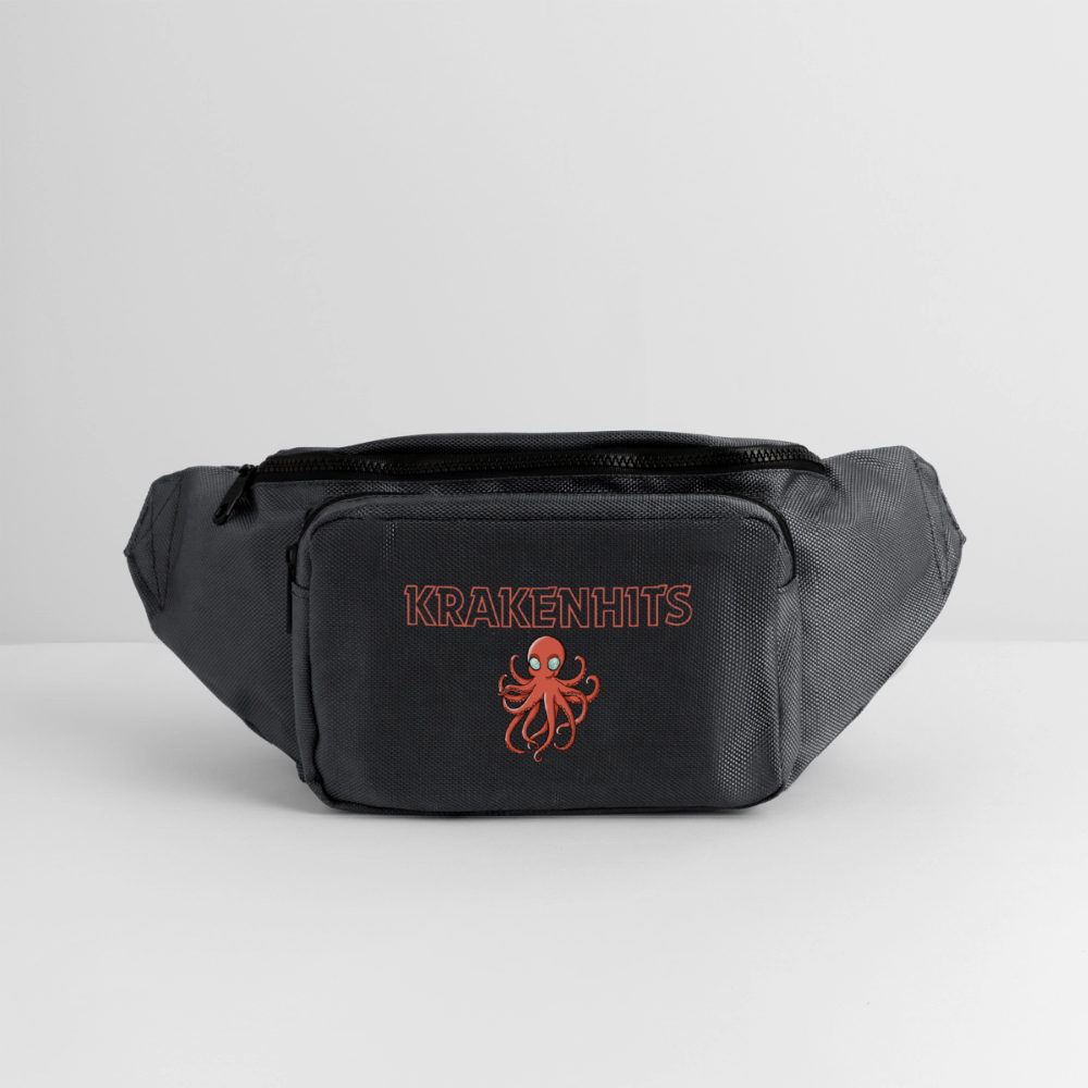 Large Crossbody Hip Bag - charcoal gray