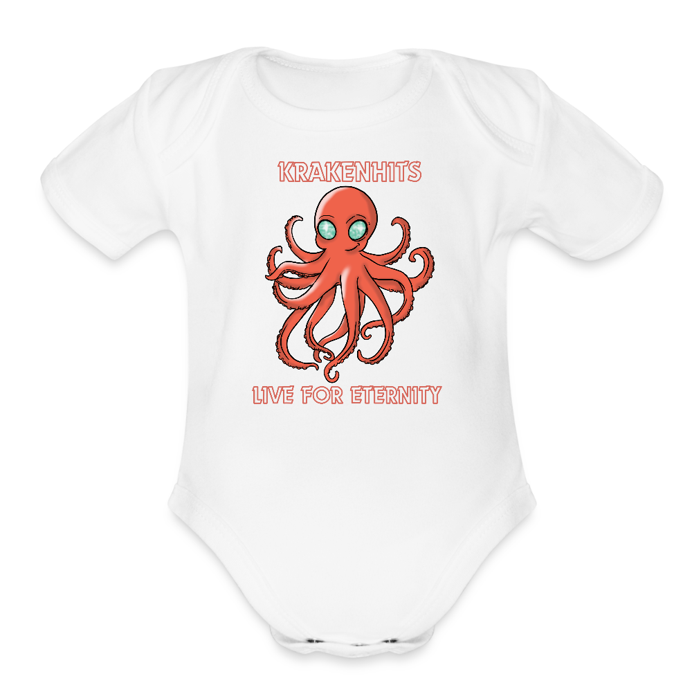 Organic Short Sleeve Baby Bodysuit - white