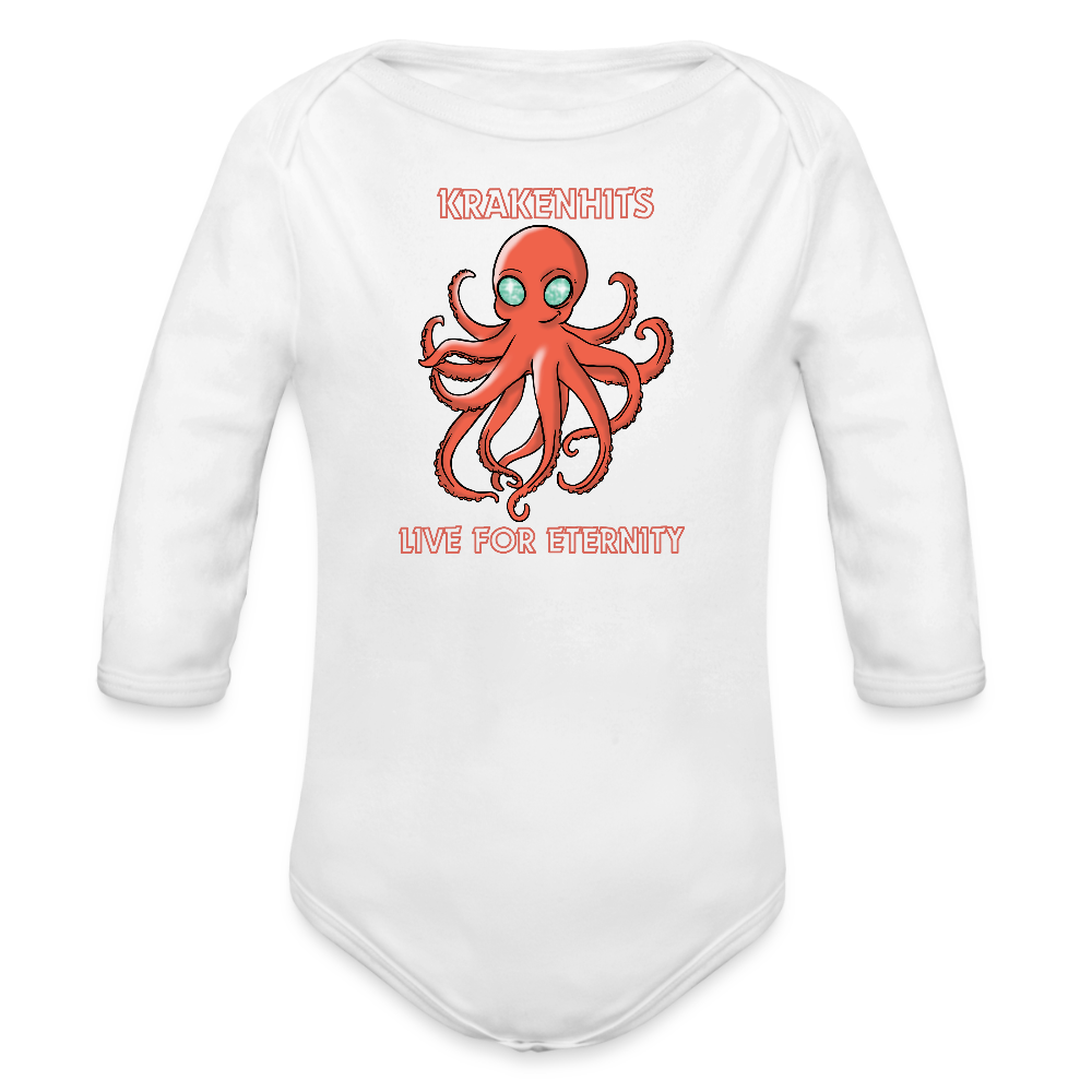 Organic Long Sleeve Baby Bodysuit - white