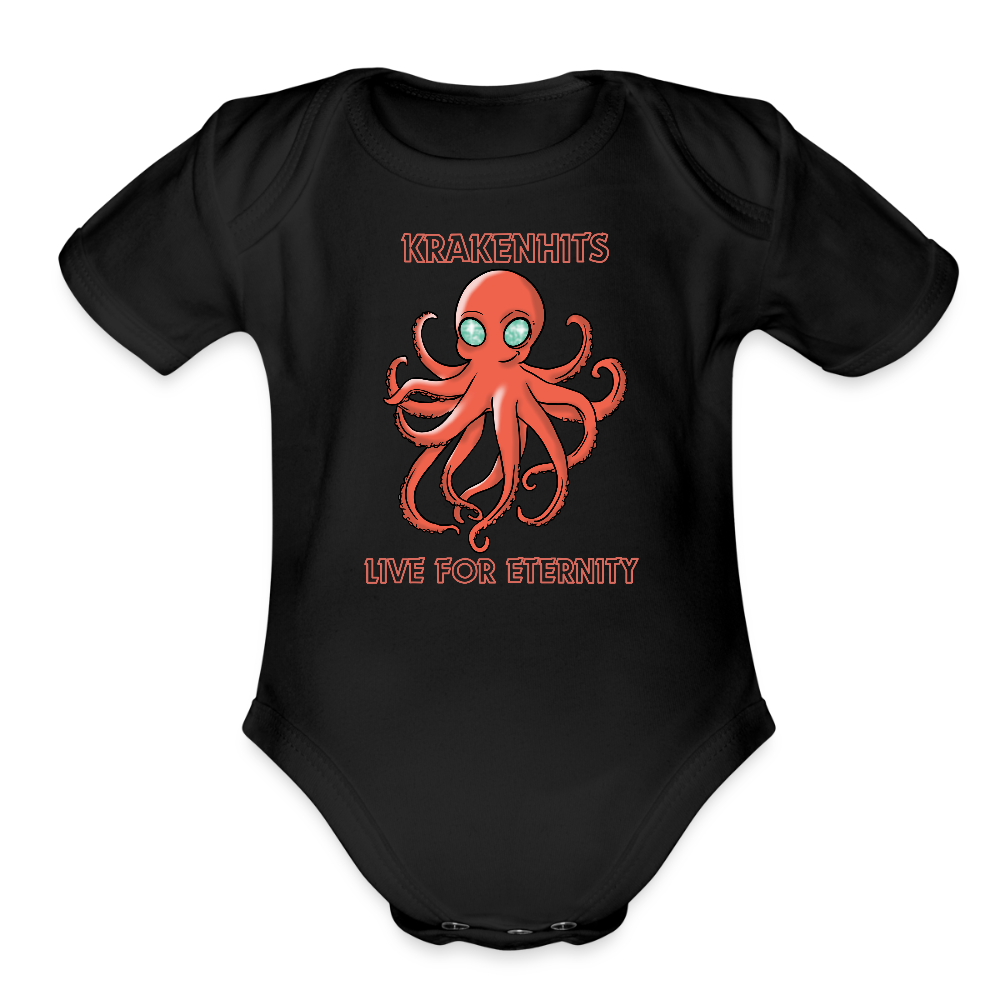 Organic Short Sleeve Baby Bodysuit - black